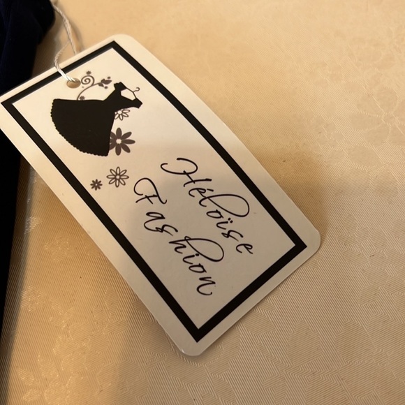 Heloise Scuba Blue/Black Lace top Dress. Size L. - Picture 5 of 8